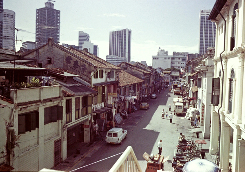 ３０数年前のシンガポールの一般的な街並み